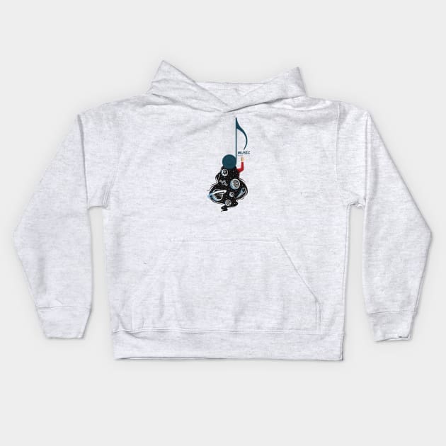 A Songwriter And Music Of Universe Kids Hoodie by POD Anytime